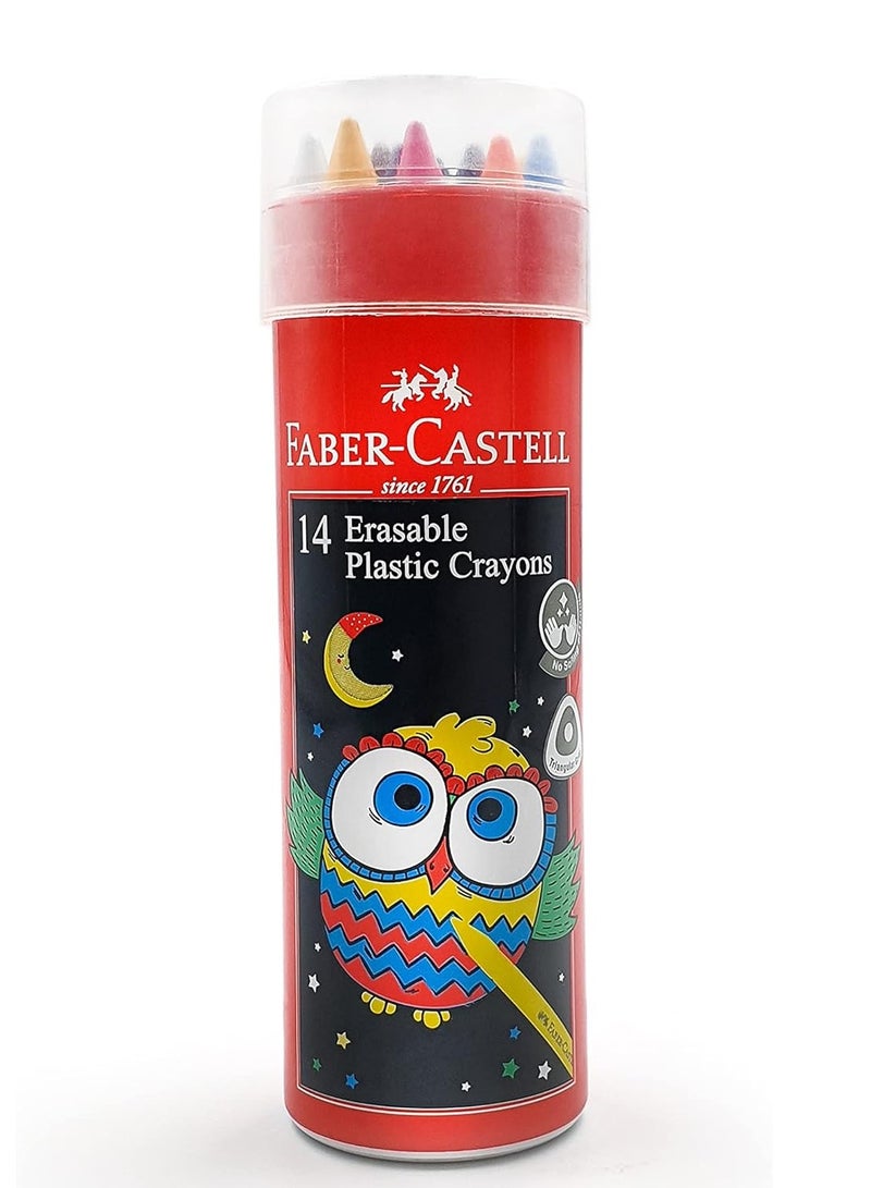 FABER-CASTELL 14-Piece Erasable Plastic Crayons Multicolour - Image 1