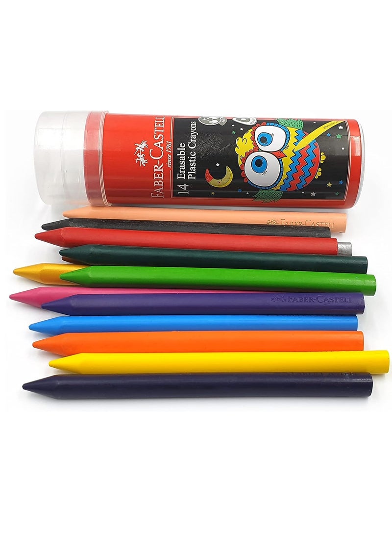 FABER-CASTELL 14-Piece Erasable Plastic Crayons Multicolour - Image 3