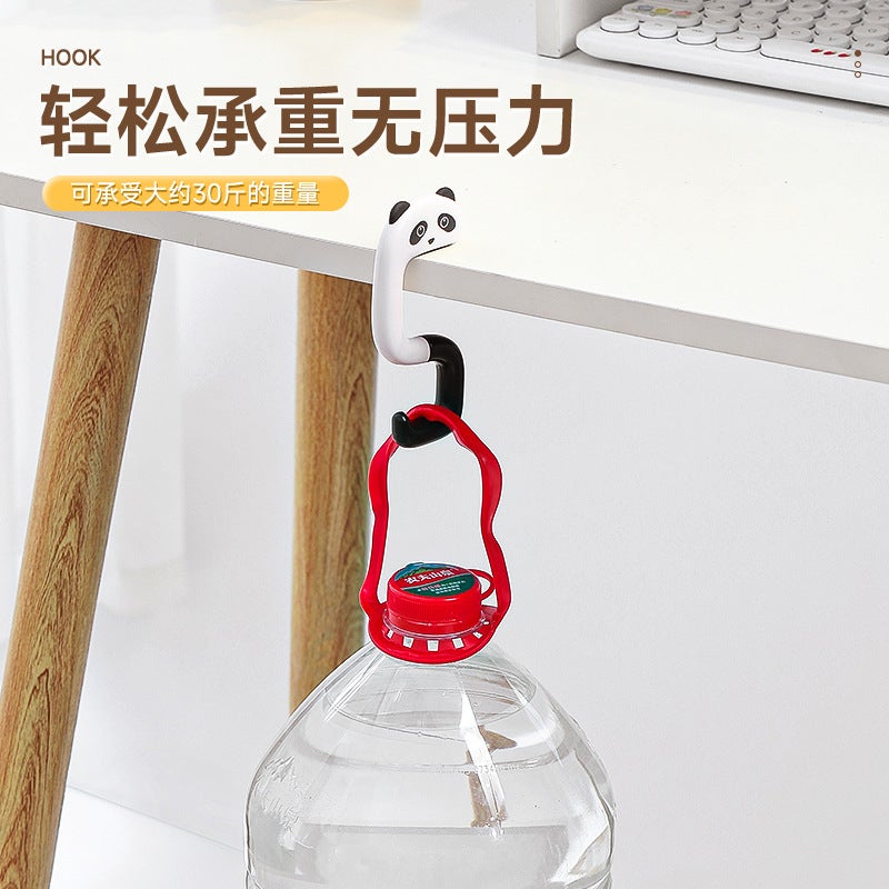 Schoolbag Hook Desk Side Hanging Clamp for Primary School Students Portable Punch-free Detachable Office Bag Hook Little Panda - Image 3