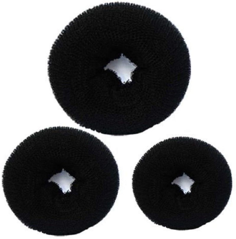 Drishti® Hair Donut Bun for Hair Making Black (Pack of 3) - Image 1