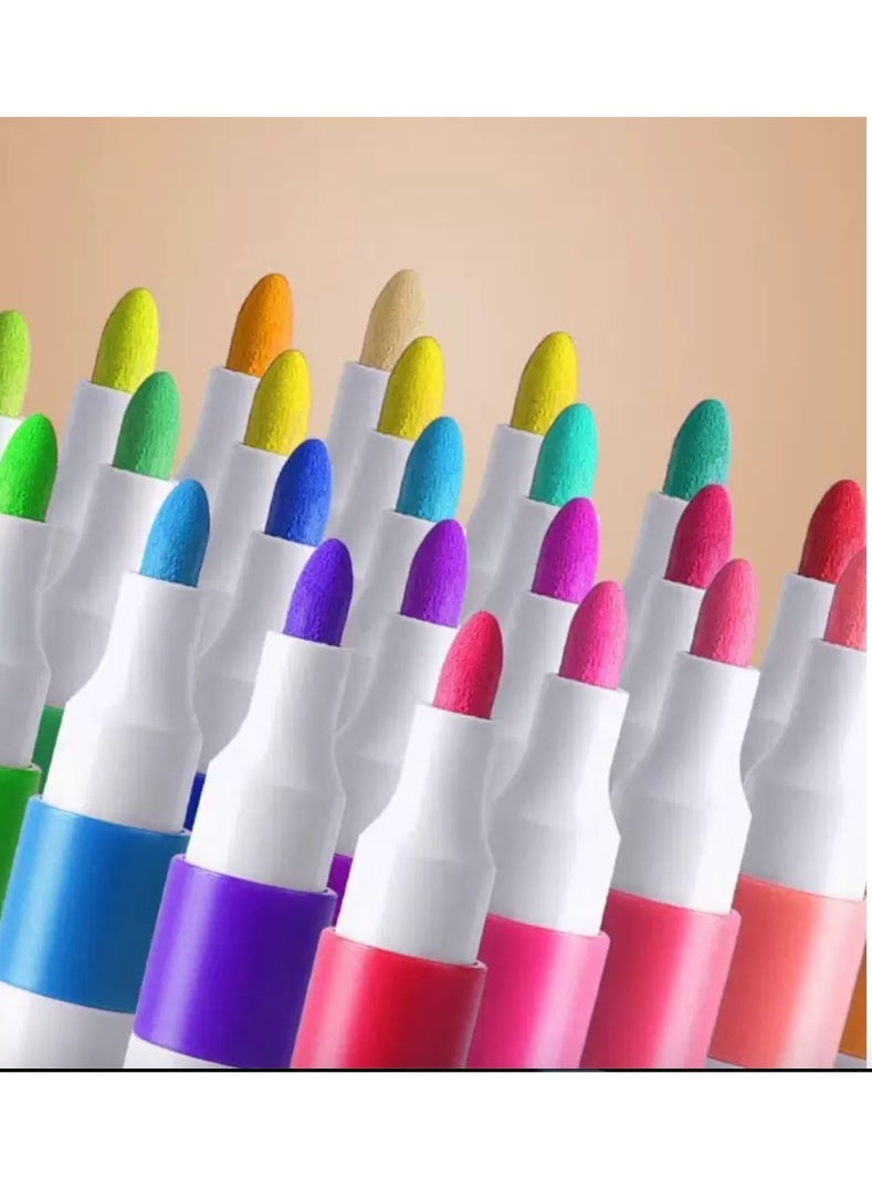 24-Color Marker Pen Set Color Double-Ended Oil-Based Painting Watercolor Pen - Image 3