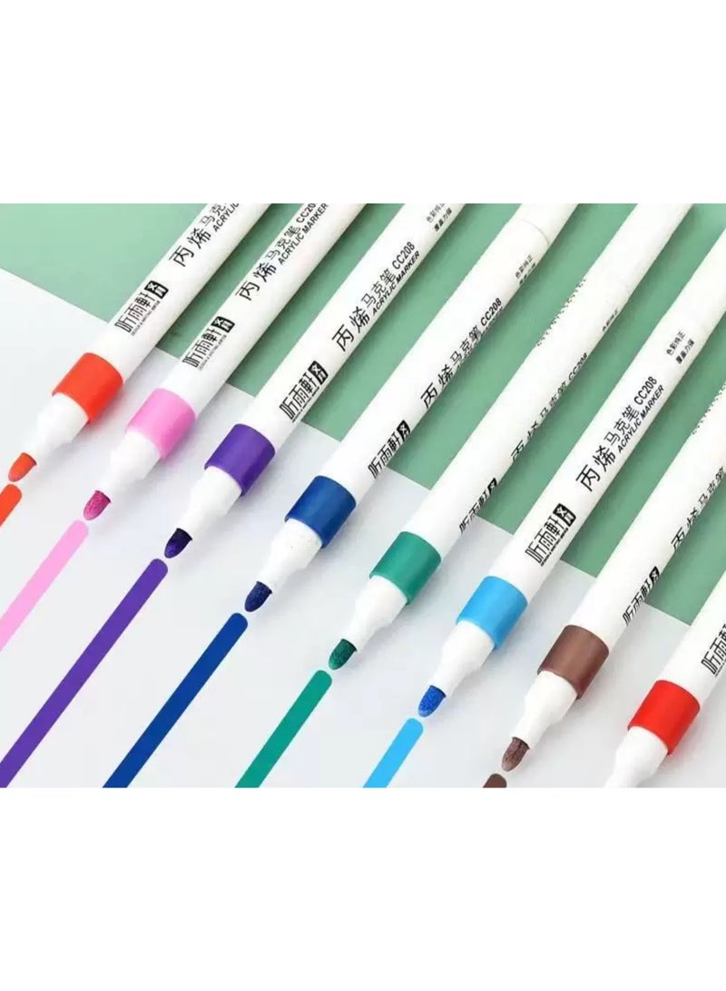 24-Color Marker Pen Set Color Double-Ended Oil-Based Painting Watercolor Pen - Image 2