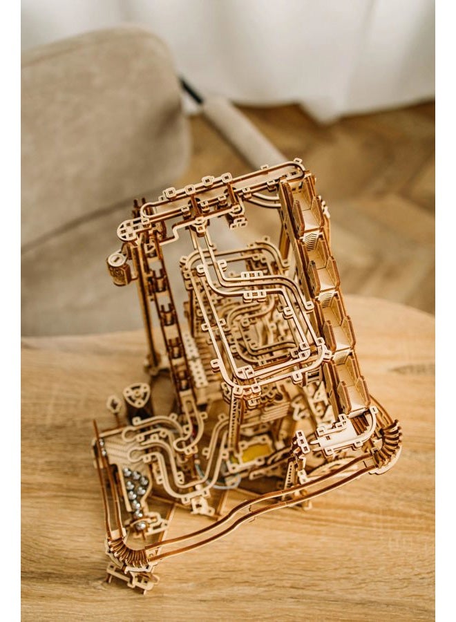 Wood Trick Wooden Marble Run Spiral Wooden 3D Puzzles for Adults and Kids to Build - 13x13 - Electric Driven - Roller Coaster Mechanical Wooden Model Kits for Adults and Teens to Build - Image 4