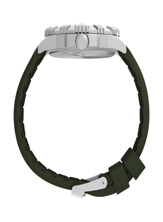 Timex Men's Expedition Ridge 45mm Watch - Green Strap Green Dial Silver-Tone Case - Image 2