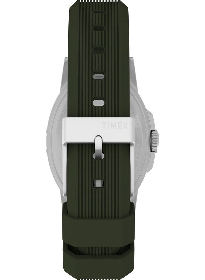 Timex Men's Expedition Ridge 45mm Watch - Green Strap Green Dial Silver-Tone Case - Image 3