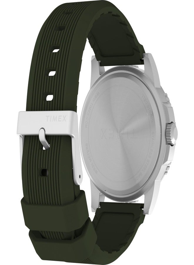 Timex Men's Expedition Ridge 45mm Watch - Green Strap Green Dial Silver-Tone Case - Image 5