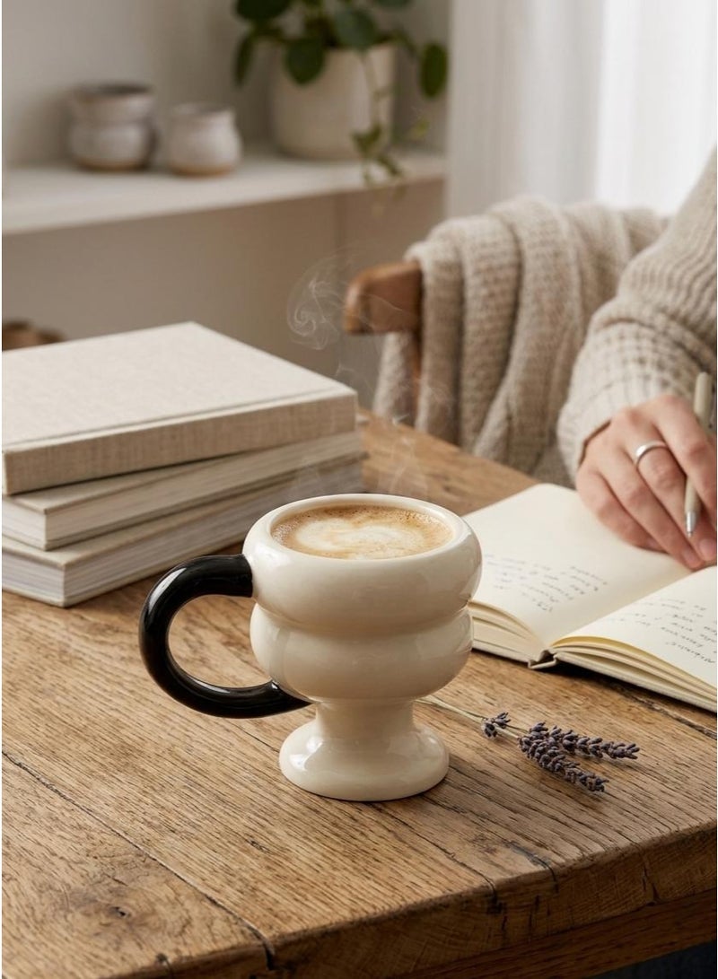AKDC CERAMIC MUG 375ML OFF WHITE/BLACK - Image 2