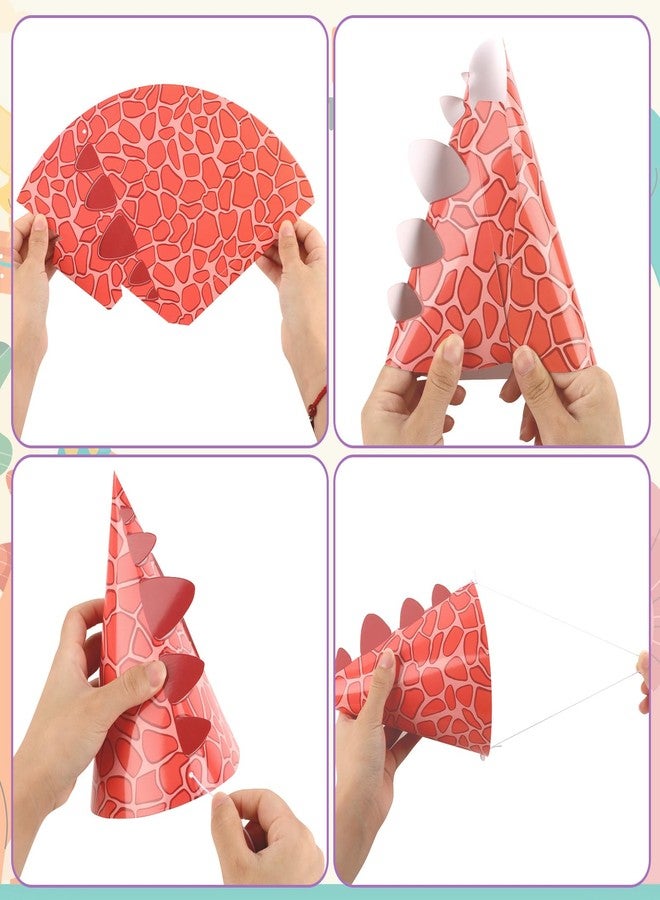Abilat 10 Pcs Dinosaur Party Hats for Dinosaur Themed Birthday Decorations Colorful Paper Cone Birthday Hats Baby Shower Party Supplies - Image 5