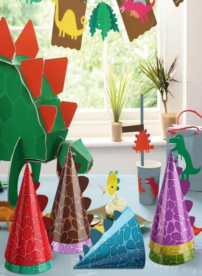 Abilat 10 Pcs Dinosaur Party Hats for Dinosaur Themed Birthday Decorations Colorful Paper Cone Birthday Hats Baby Shower Party Supplies - Image 4