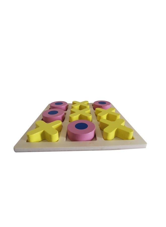 Creative Wooden Tic Tac Toe Board Game Puzzle Set - Image 3