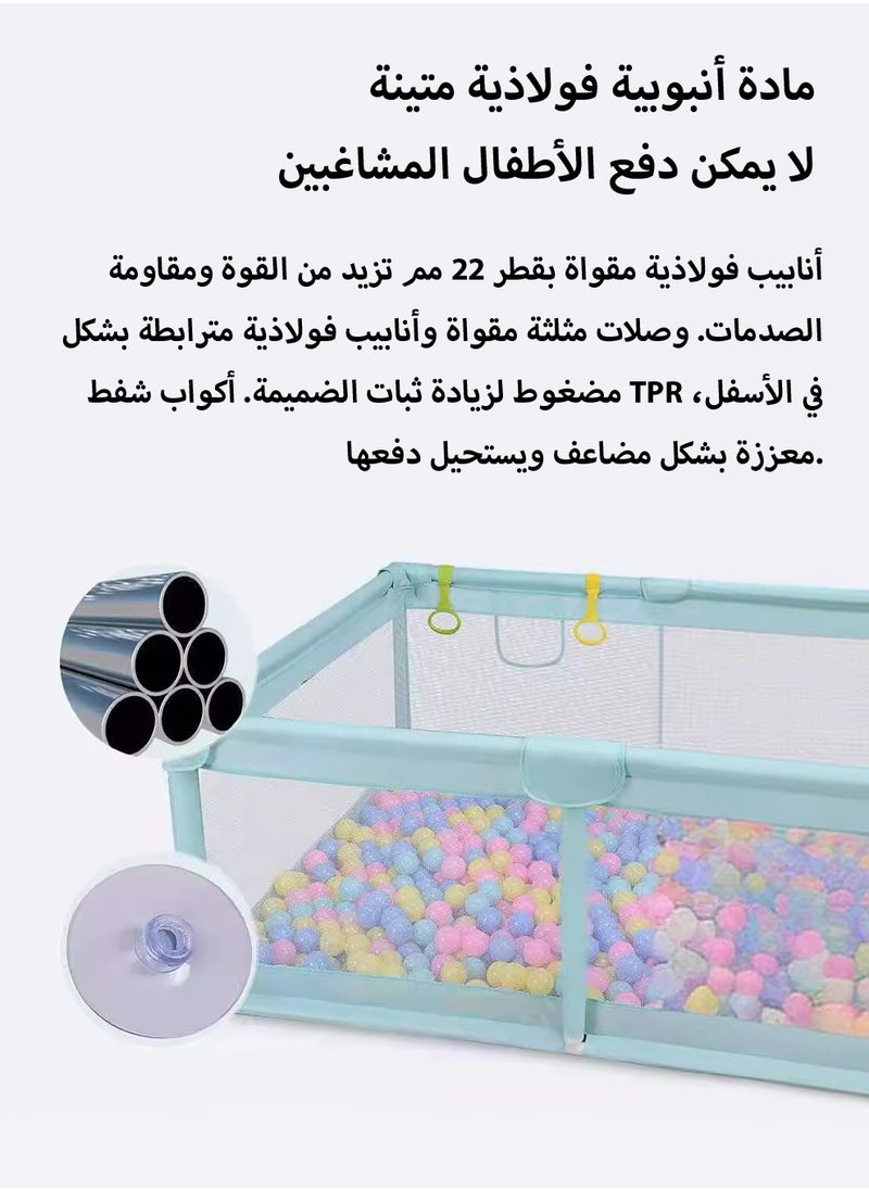 عربست روضة لعب للأطفال 200*200 روضة لعب للأطفال الرضع والأطفال الصغار ساحة لعب آمنة مضادة للسقوط مع بوابات سياج للأطفال مع شبكة شبكية قابلة للتنفس مركز أنشطة الأطفال الداخلية والخارجية مرساة رمادي  - Image 3