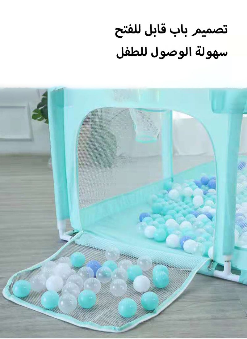 عربست روضة لعب للأطفال 200*200 روضة لعب للأطفال الرضع والأطفال الصغار ساحة لعب آمنة مضادة للسقوط مع بوابات سياج للأطفال مع شبكة شبكية قابلة للتنفس مركز أنشطة الأطفال الداخلية والخارجية مرساة رمادي  - Image 4
