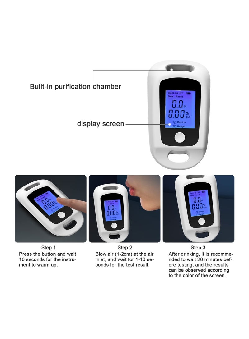 Zikra Portable Alcohol Tester Alcohol Breathalyzer, Digital Led Display Quick Response, Professional Accurate Detection Breath Analyzer Detector for Family, Personal, Driver - Image 3