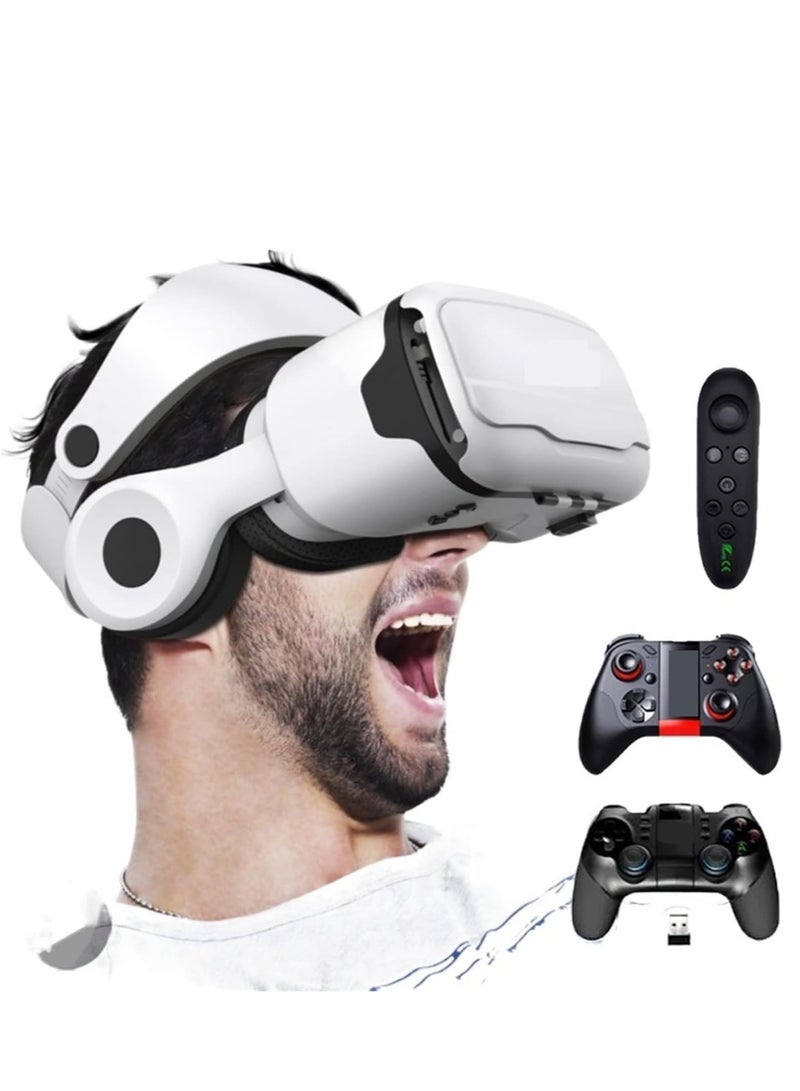 Virtual Reality VR Glasses 3D Headset Viar Device Smart Helmet Lenses Goggle Compatible for Mobile Phone Cell Smartphone Headphone for Children Family Friend Gifts - Image 2