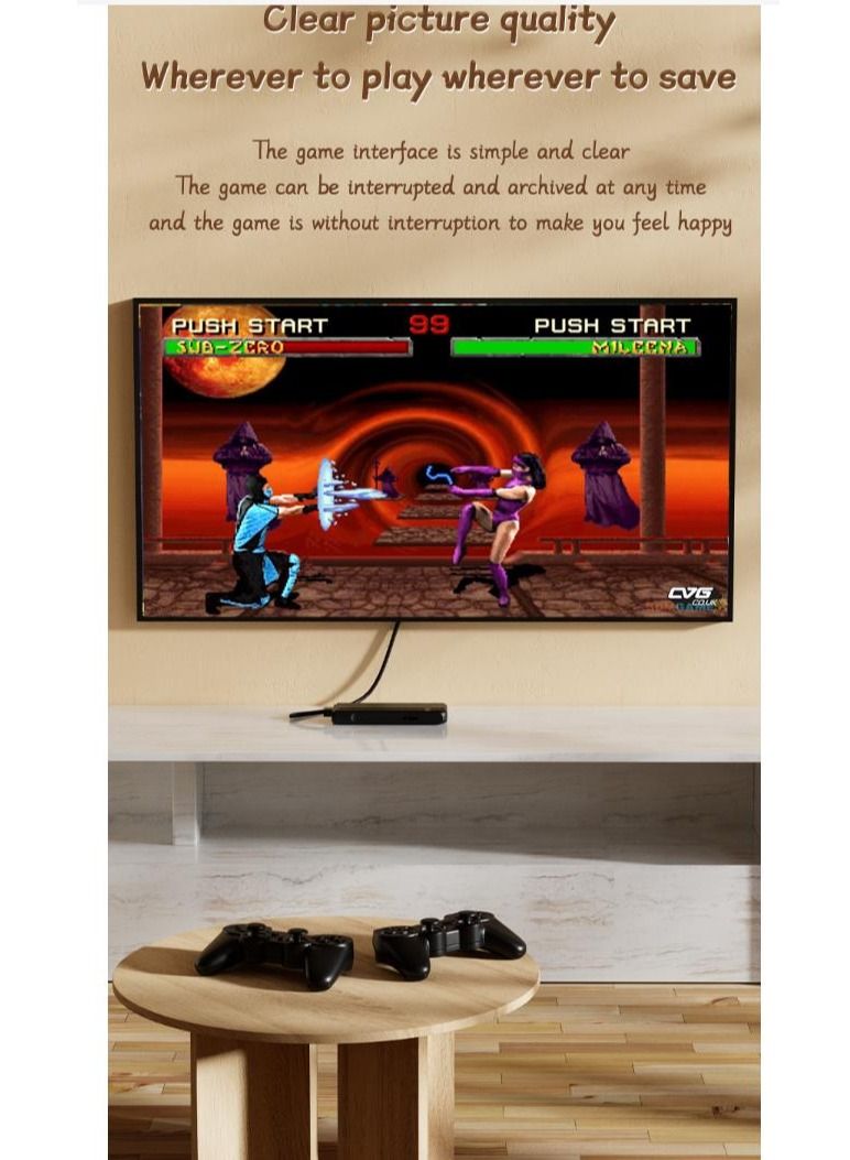 4K HD video game console, dual 2.4G wireless controllers, plug-and-play video game stick, built-in 15,000 games, retro handheld game console - Image 2