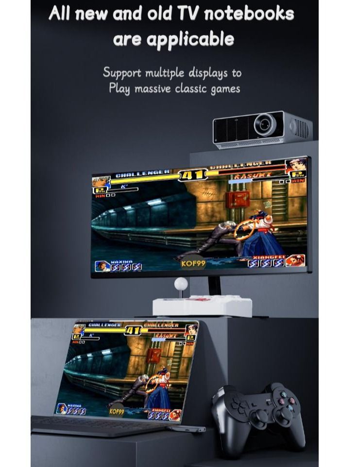 4K HD video game console, dual 2.4G wireless controllers, plug-and-play video game stick, built-in 15,000 games, retro handheld game console - Image 5