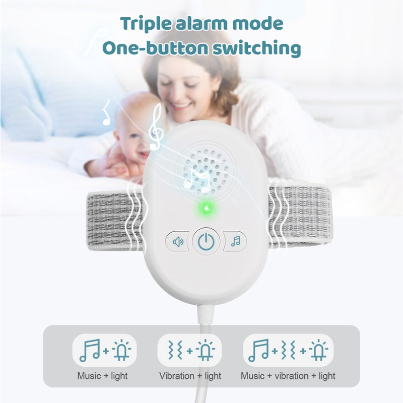 Wired Baby Bedwetting Alarm Pee Alarm for Boys Grils Kids Potty Training Elder Care Built-in Battery Music/ Vibration/ Light Alarm Modes - Image 2
