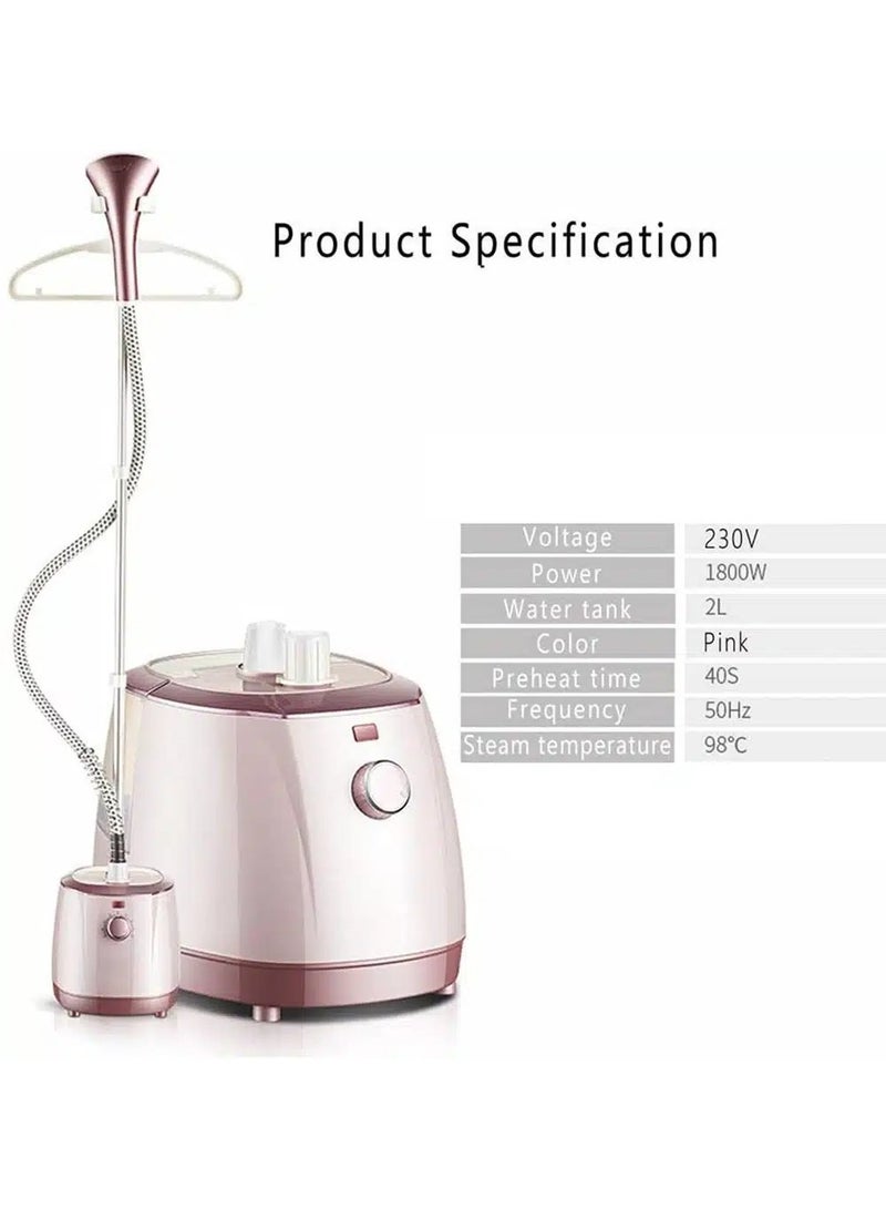 ال سي مكواة بخار ملابس بقوة ١٨٠٠ واط وسعة لترين، محمولة للاستخدام المنزلي، ٦ مستويات من البخار المستمر DLC-36429 - وردي - Image 4