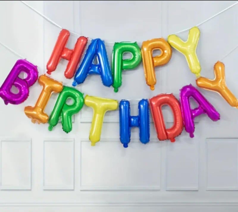 مانجو عيد ميلاد سعيد قوس قزح احباط بالون راية 16 بوصة بالونات رسائل ملونة مع القش والشريط سهلة للتضخيم والتعليق مثالية لزينة حفلات عيد الميلاد - Image 2