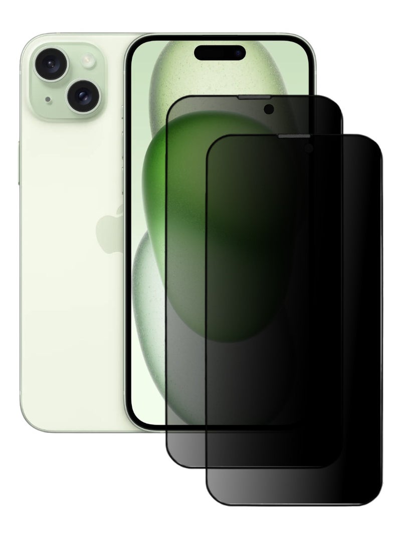 ACLIX 2 Pieces Antistatic ESD Dustof Premium Quality High Definition Anti-Spy Privacy Tempered Glass Screen tector Designed For  iPhone 15 Plus - Image 1