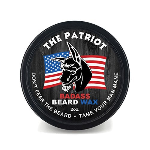 Badass Beard Care Beard Wax for Men  The Patriot Scent 2 oz  Softens Beard Hair Leaves Your Beard Looking and Feeling More Dense