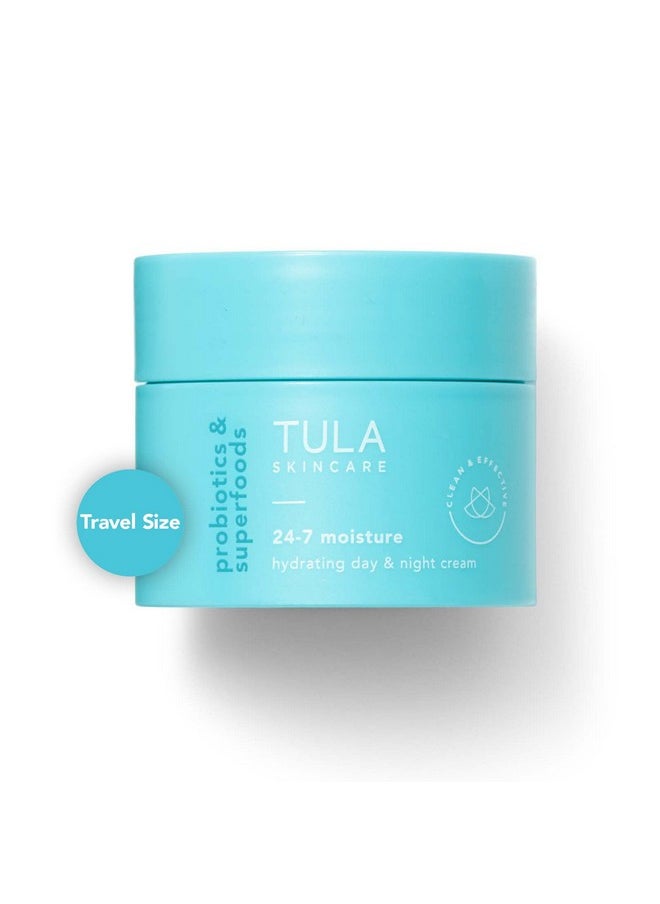 TULA TULA Skin Care 24-7 Moisture Hydrating Day and Night Cream - Travel-Size, Ultra Nourishing Moisturizer for Face, Soothes Skin, Maintain Skin Balance & Improve Skin Smoothness, 0.5 oz.  - Image 1
