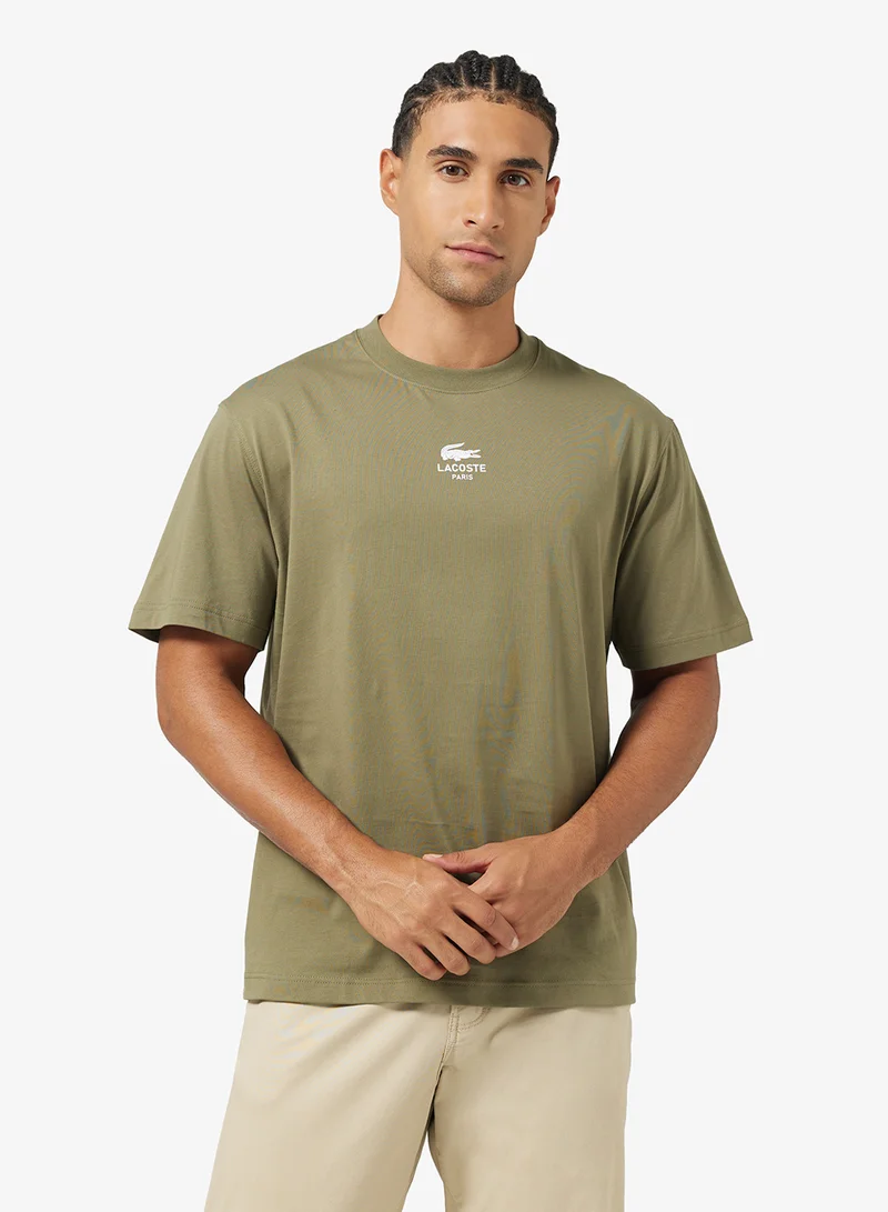 لاكوست Signature Print Crew Neck T-Shirt