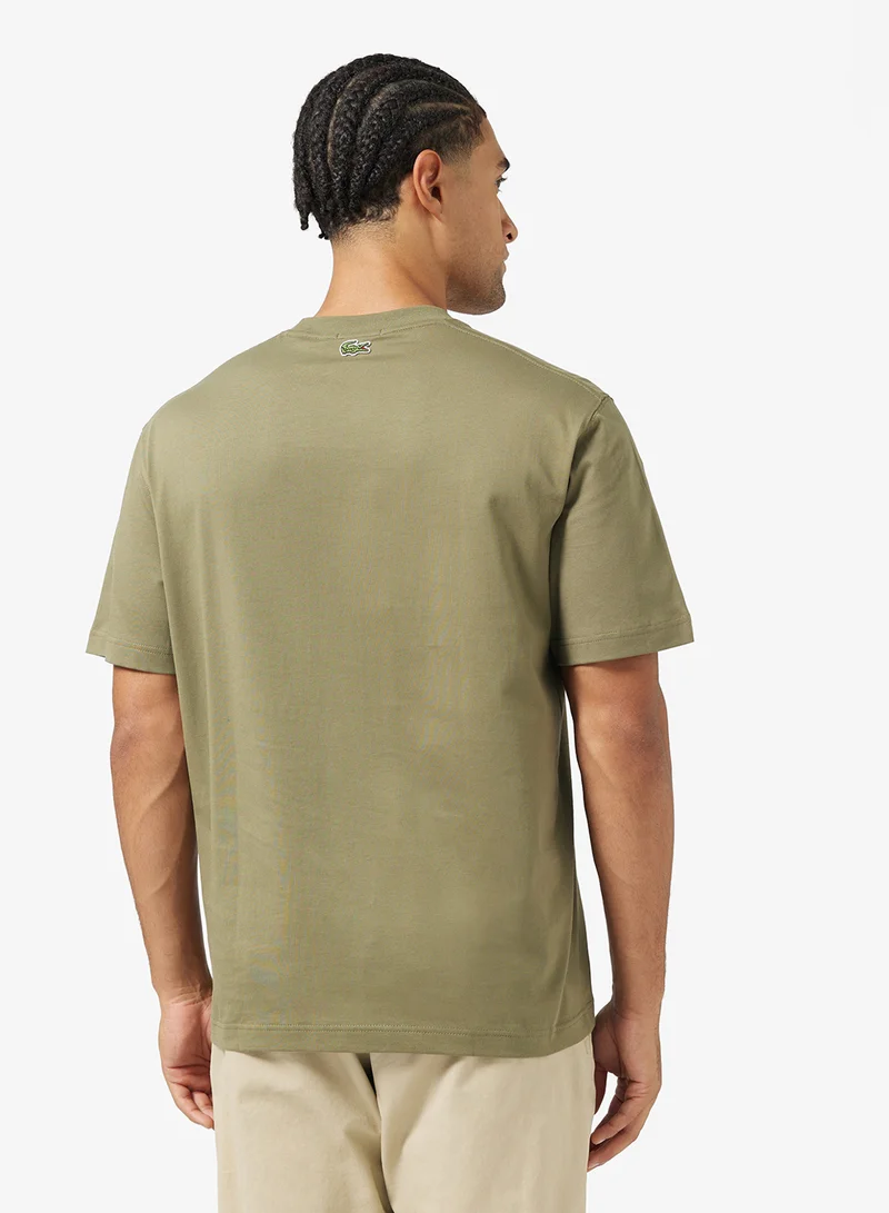 لاكوست Signature Print Crew Neck T-Shirt