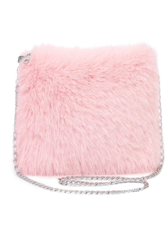 LA CARRIE Faux Fur Crossbody Bags for Women Shoulder Bag Purse Handbags Shoulder Strap(Pink) - Image 1