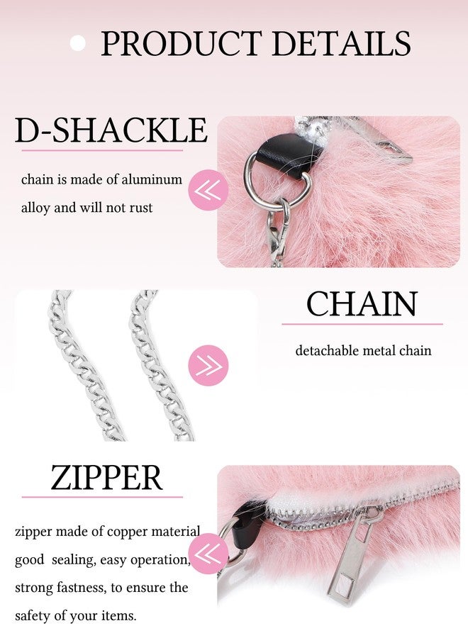 LA CARRIE Faux Fur Crossbody Bags for Women Shoulder Bag Purse Handbags Shoulder Strap(Pink) - Image 5