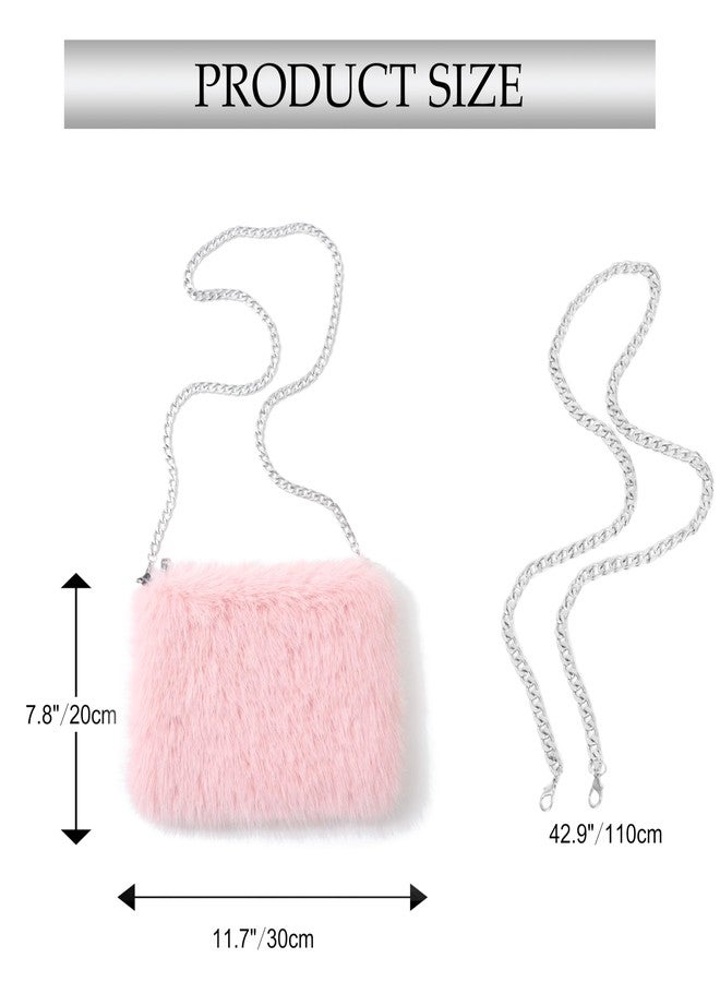 LA CARRIE Faux Fur Crossbody Bags for Women Shoulder Bag Purse Handbags Shoulder Strap(Pink) - Image 3