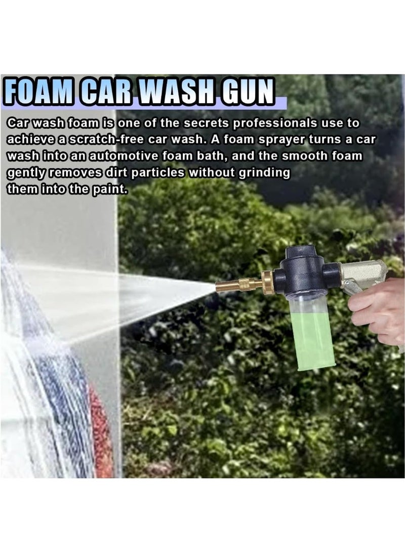 SYOSI Car Wash Foam Gun Sprayer, Adjustable High-Pressure Metal Nozzle with 3.5oz/100cc Plastic Soap Dispenser Bottle, Ideal for Car Washing, Watering Plants, and Floor Cleaning (Silvery) - Image 2