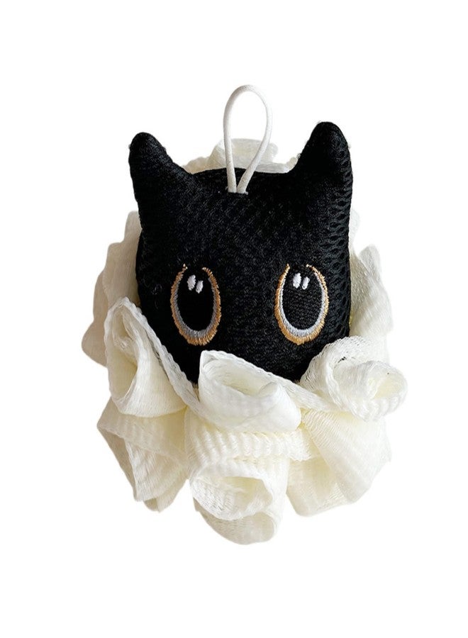 Ralcosuss Cute Unicorn Kids Bath Loofahs Balls for Baby Girls Boys Mesh Shower Ball Pouf Exfoliating Bath Sponge Body Cleaner Bath Accessories (Black cat) - Image 1