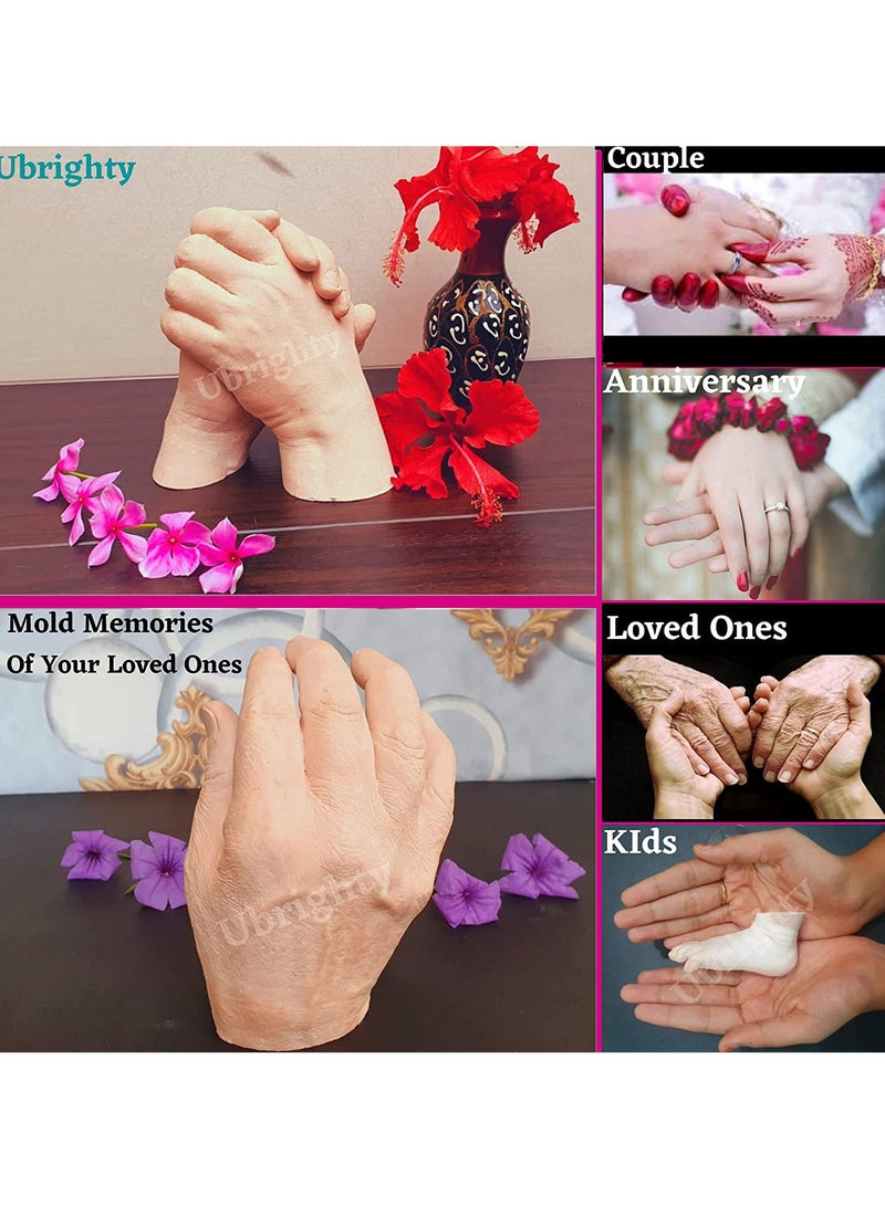 Hand Casting Kit Couples Baby Hand Molding Powder 3D Moulding Powder for Hand Foot Molding Clay Hand Mould Kit for Couples Molding Powder 425gm Casting 950gm Multicolor  - Image 1