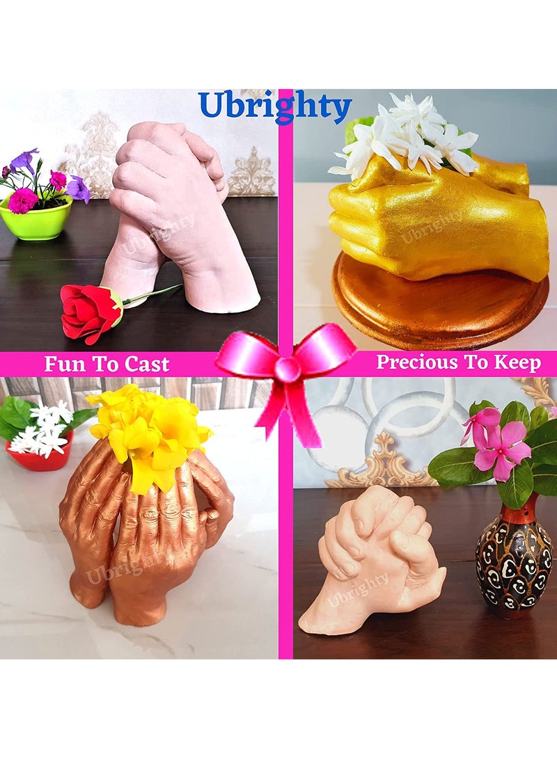 Hand Casting Kit Couples Baby Hand Molding Powder 3D Moulding Powder for Hand Foot Molding Clay Hand Mould Kit for Couples Molding Powder 425gm Casting 950gm Multicolor  - Image 2