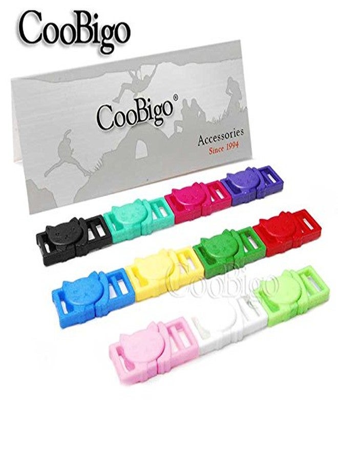 CooBigo 25 قطعة 3/8 بوصة (11 مم) مشابك أمان بلاستيكية على شكل رأس قطة قابلة للفك لحمالة الصدر طوق القطط والكلاب باراكورد FLC124 (مختلط-s) - Image 4