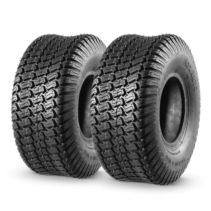 MaxAuto15x6.00-6 Lawn Mower Tire,15x6-6 Front Turf Tires, 15-6.00-6 Tubeless Tires for Lawn & Garden Riding Mower Tractor Golf Cart, 4Ply, 570lbs Capacity, Set of 2 - Image 1