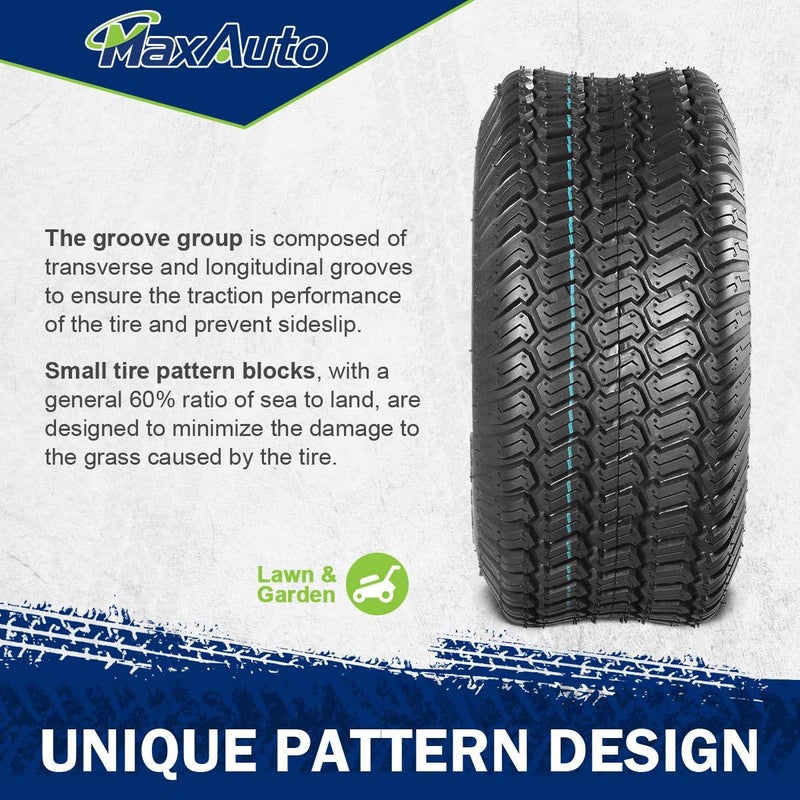 MaxAuto15x6.00-6 Lawn Mower Tire,15x6-6 Front Turf Tires, 15-6.00-6 Tubeless Tires for Lawn & Garden Riding Mower Tractor Golf Cart, 4Ply, 570lbs Capacity, Set of 2 - Image 4