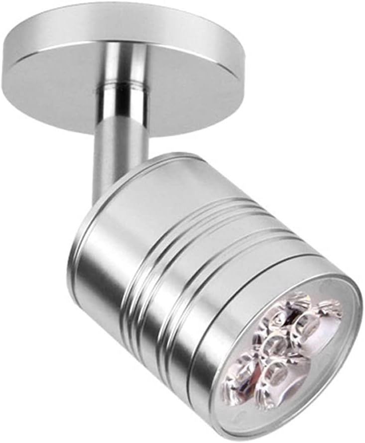 LED Indoor Ceiling Spotlight, 360°Adjustable Surface Mounted Accent Spot Light, Modern Mini Lighting Fixture, 5W Aluminum Wall Sconce/Wall Swivel Lamp (Color : White-3000K) (Silver) - Image 1
