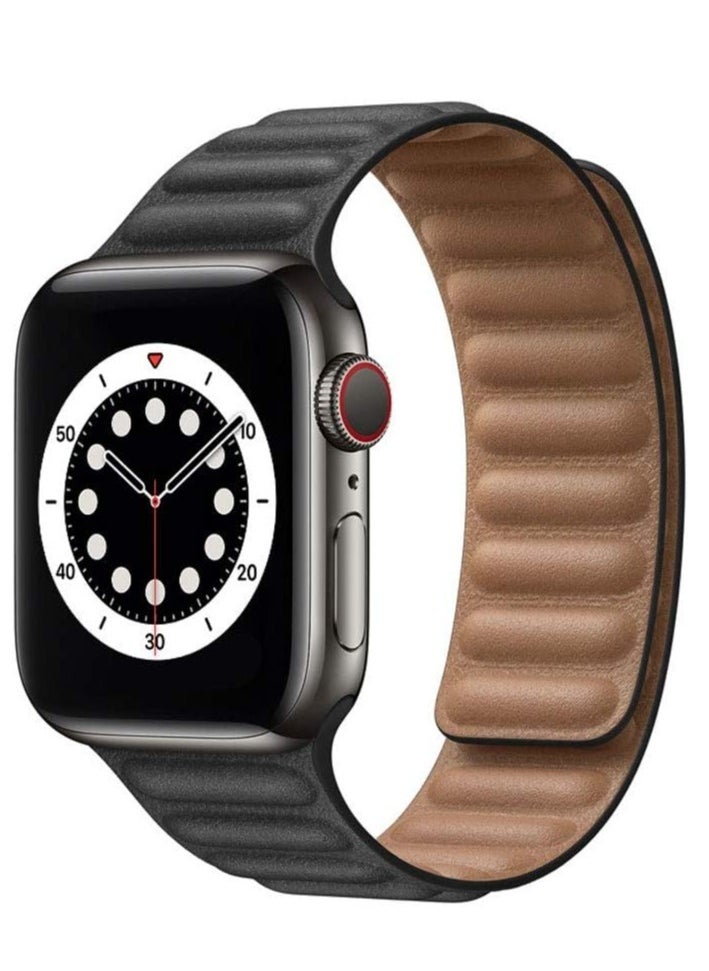 ELTRAZONE - Compatible with Apple Watch Band 45mm 44mm 42mm, Genuine Leather Watch Strap Replacement for Apple Watch Series 7/6/5/4/SE/3/2/1 iWatch - Image 1