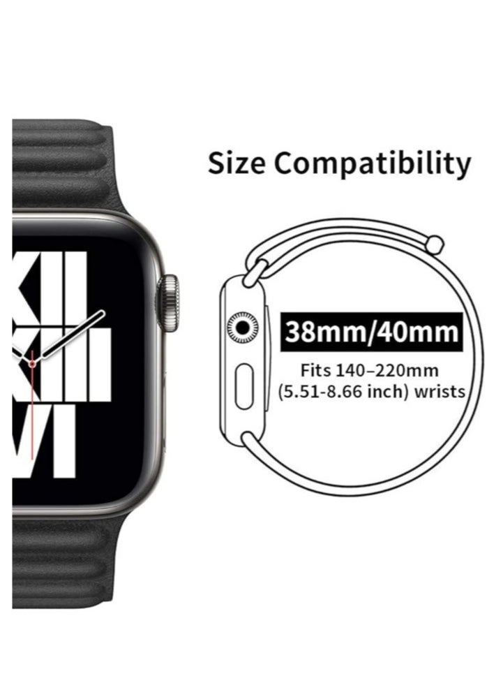 ELTRAZONE - Compatible with Apple Watch Band 45mm 44mm 42mm, Genuine Leather Watch Strap Replacement for Apple Watch Series 7/6/5/4/SE/3/2/1 iWatch - Image 1