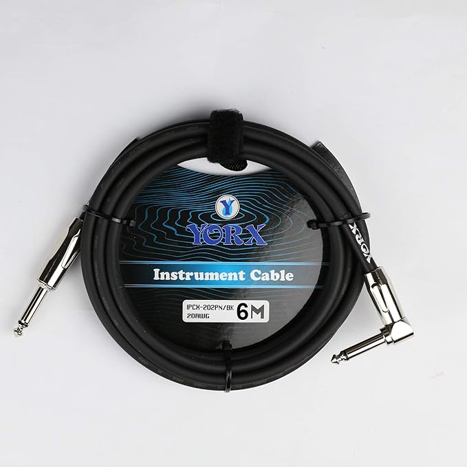Yorx IPCX-202PN-6M Jack to Angled Jack Cable – 6-Meter Black 1/4″