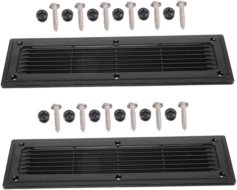 PRETYZOOM 2 Pack Black Louvered AC Grille Cover For Central Air Conditioning RVs Easy Installation - Image 1