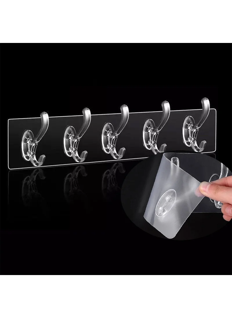 Baysa 5-Piece Transparent Adhesive Hanger