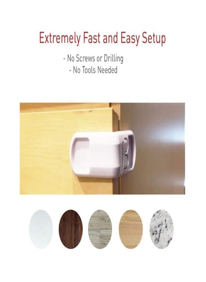 RIANZ White Corner Drawer Locks Works on end Drawers or Filing cabinets No Tools Required Baby proofing with Confidence (Pack of 5) - Image 5