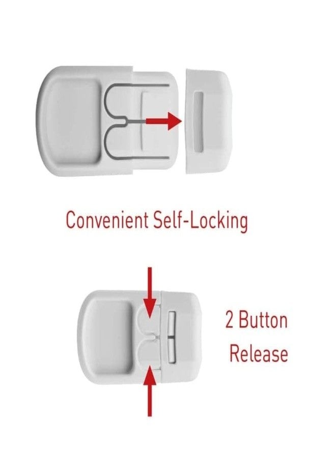 RIANZ White Corner Drawer Locks Works on end Drawers or Filing cabinets No Tools Required Baby proofing with Confidence (Pack of 5) - Image 3