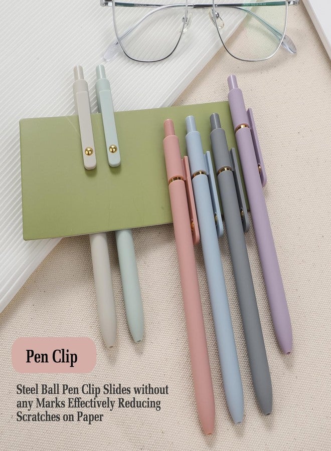 FIOVER Gel Pens, 6pcs 0.7mm Fine Point Black Ink, Quick Dry Smooth Writing Pens for Journaling, Nurse Aesthetic Cute Office School Supplies, Gifts for Women and Men (6Pcs Morandi-Black Ink) - Image 4