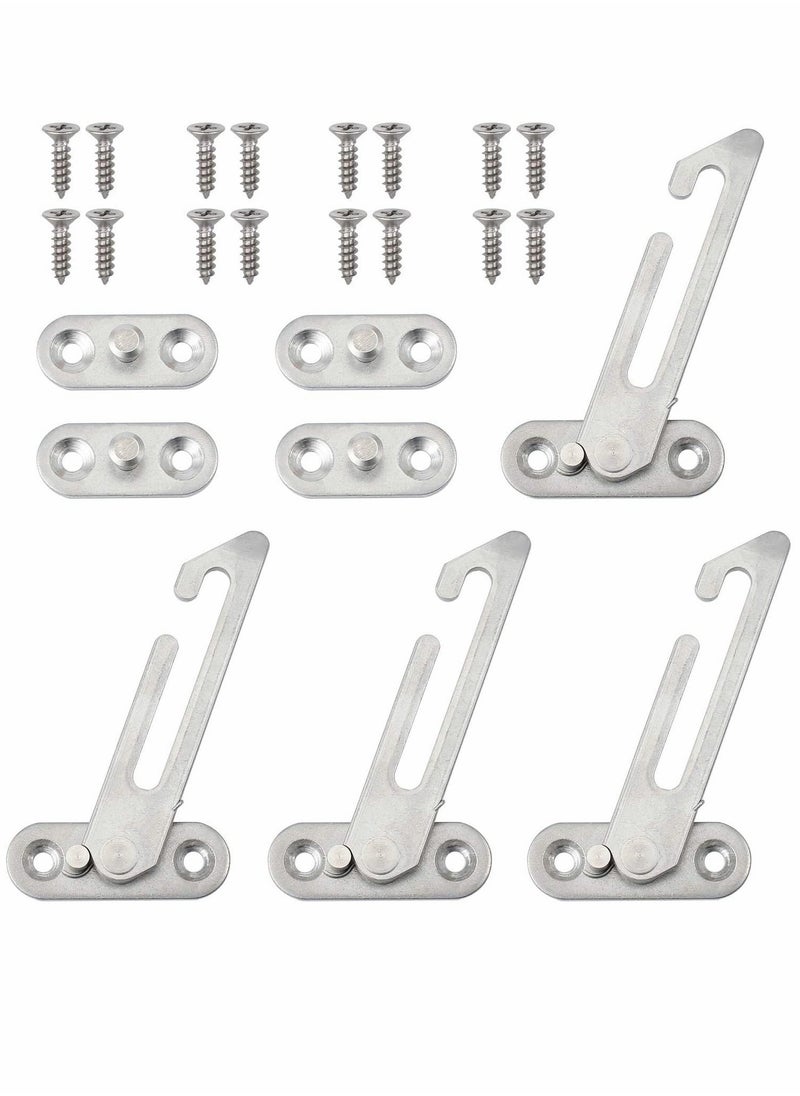Generic - 4PCS Window Restrictor Locks UPVC Window Restrictor Hook Window Security Lock Stainless Steel Child Lock Restrictor Safety Catch with Screws- Right - Image 1