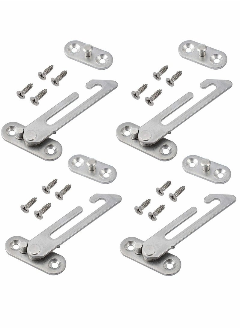 Generic - 4PCS Window Restrictor Locks UPVC Window Restrictor Hook Window Security Lock Stainless Steel Child Lock Restrictor Safety Catch with Screws- Right - Image 1