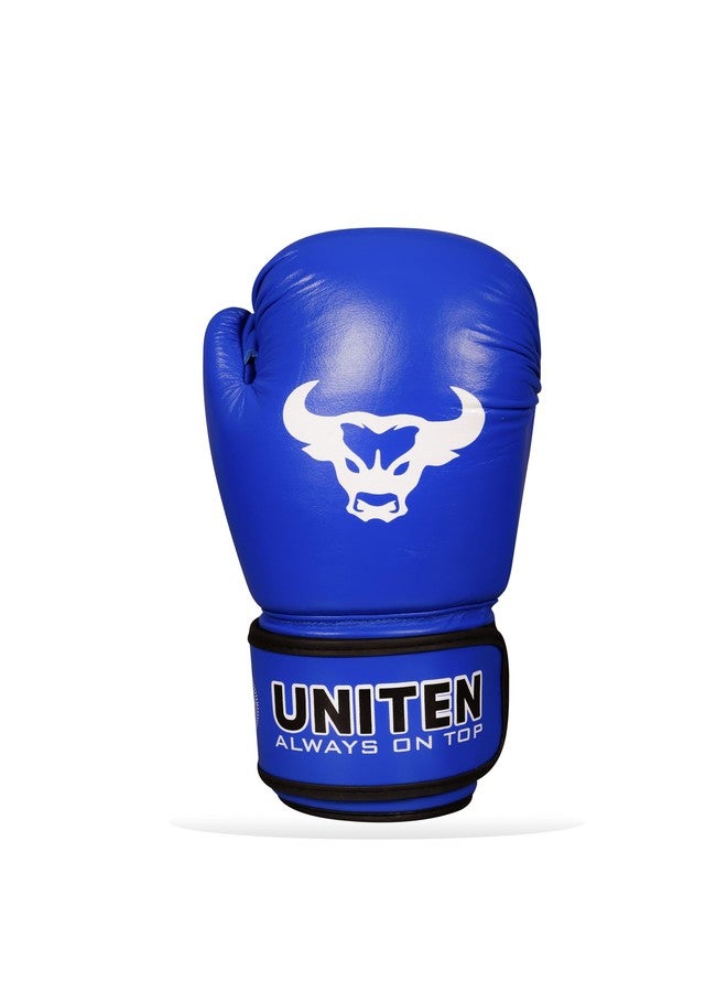 UNITEN Men Tiger Amateur Boxing Gloves | Leather Gloves | Men Boxing Gloves 10 oz (Blue) - Image 3